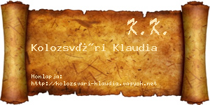 Kolozsvári Klaudia névjegykártya