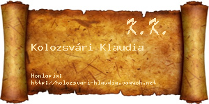 Kolozsvári Klaudia névjegykártya