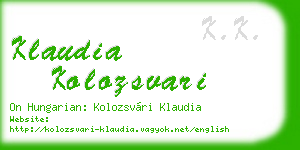 klaudia kolozsvari business card